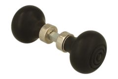 Pair of knobs ebony combined with nickel