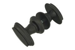 Pair of wooden knobs beech black with ornamental edge