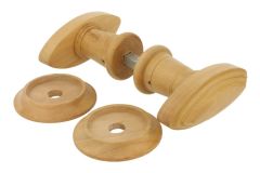 Pair of knobs sandalwood (kenwood) with rosettes