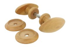 Pair of knobs sandalwood (kenwood) 85x35mm with rosettes