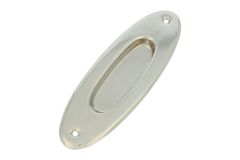 Recessed sliding door flush pull oval nickel
