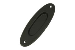 Recessed sliding door flush pull oval iron black