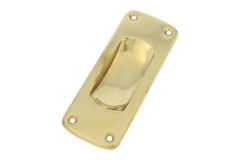 Recessed sliding door flush pull polished brass