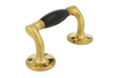Pull handle 128mm with curve polished brass bakelite