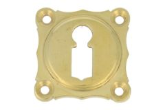 Elegant key escutcheon polished brass. Price per piece