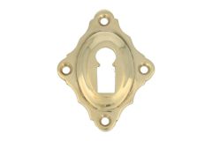 Key escutcheon polished brass. Diagonally mounted