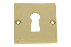 Square key rosette "Bauhaus" in polished brass