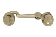 Cabin hook and eye satin nickel with multi-directional hinge