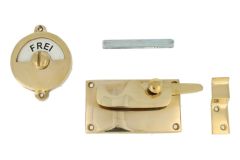 Frei-Besetzt door lock for toilet 92×52mm polished brass