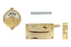 Libre-Occupé door lock for toilet 92×52mm polished brass