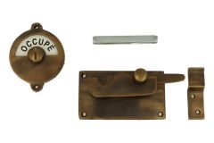 Libre-Occupé door lock for toilet 92×52mm antique brass