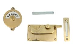 Vacant-Engaged door lock for toilet polished brass 92×52mm