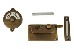 Vacant-Engaged door lock for toilet antique brass 92×52mm