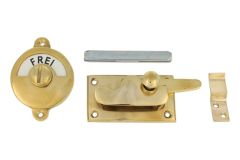 Frei-Besetzt door lock for toilet 70×39mm polished brass