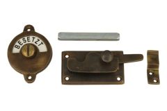 Frei-Besetzt door lock for toilet 70×39mm antique brass