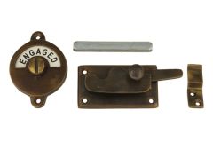 Vacant-Engaged door lock for toilet 70×39mm antique brass
