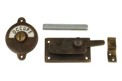 Libre-Occupé door lock for toilet 70×39mm antique brass