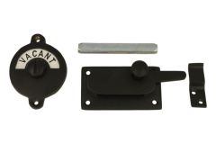 Vacant-Engaged door lock for toilet black powder coated