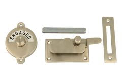Vacant-Engaged door lock for toilet satin nickel 70x39mm