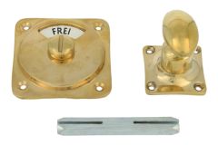 Frei-Besetzt turn and release spindle polished brass