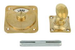 Libre-Occupé turn and release spindle polished brass