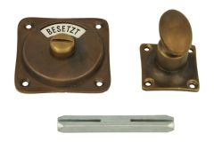Frei-Besetzt turn and release spindle antique brass