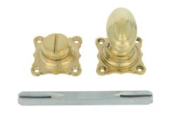 Turn and release spindle polished brass