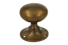 Door knob round antique brass