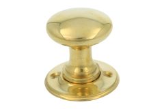 Door knob round small polished brass