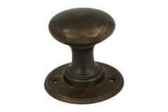 Door knob round small antique brass