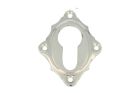 Euro cylinder escutcheon nickel. Diagonally mounted