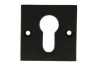 Euro cylinder rosette 50x50mm cast iron black powder coated