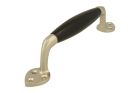 Pull handle 185mm satin nickel ebony
