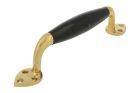 Pull handle 185mm polished brass bakelite