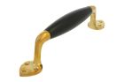 Pull handle 185mm polished brass ebony