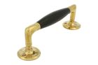 Pull handle 180mm polished brass ebony