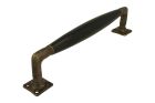 Pull handle 250mm antique brass ebony