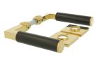 Door handles polished brass ebony with square rosettes