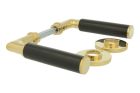 Door handles polished brass ebony with round rosettes