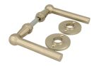 Door handles L model "Chemin de fer" satin nickel pair