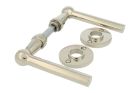 Door handles L model "Chemin de fer" nickel pair