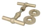 Door handles T model "Chemin de fer" satin nickel pair