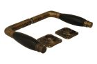 Door handles antique brass ebony pair (1926)