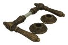 Door handles antique brass pair (1885)