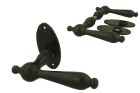 Classic model door handles black cast iron on oval rosette