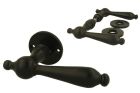 Classic model door handles black cast iron on round rosette