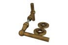 Door handles "Chemin de fer" antique brass pair