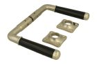 Door handles satin nickel ebony pair (1918)