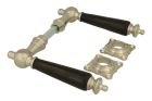 Door handles (1905) satin nickel ebony pair