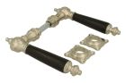 Door handles satin nickel ebony pair (1892)